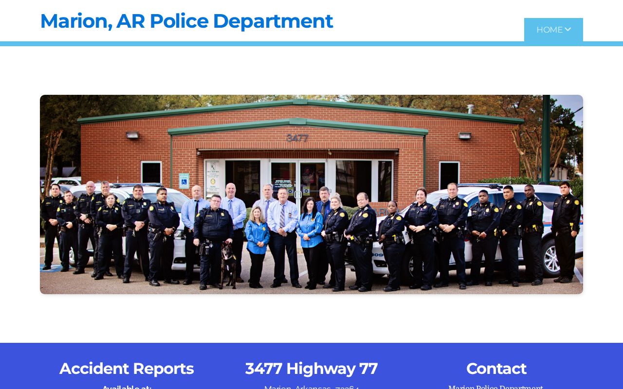 Marion Police Department official website and contact information