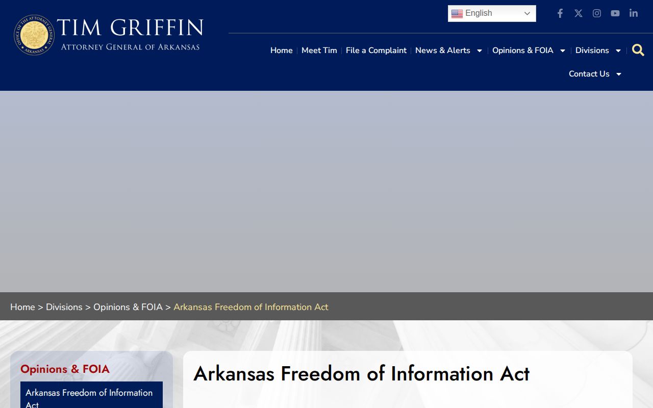 Arkansas FOIA information for Crittenden County arrest records