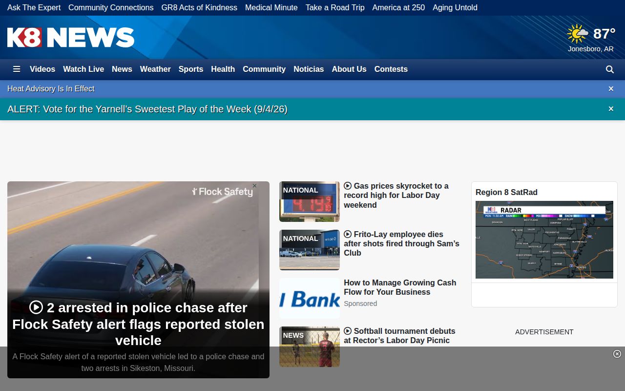 KAIT8 regional news source for selected Crittenden County arrest reports